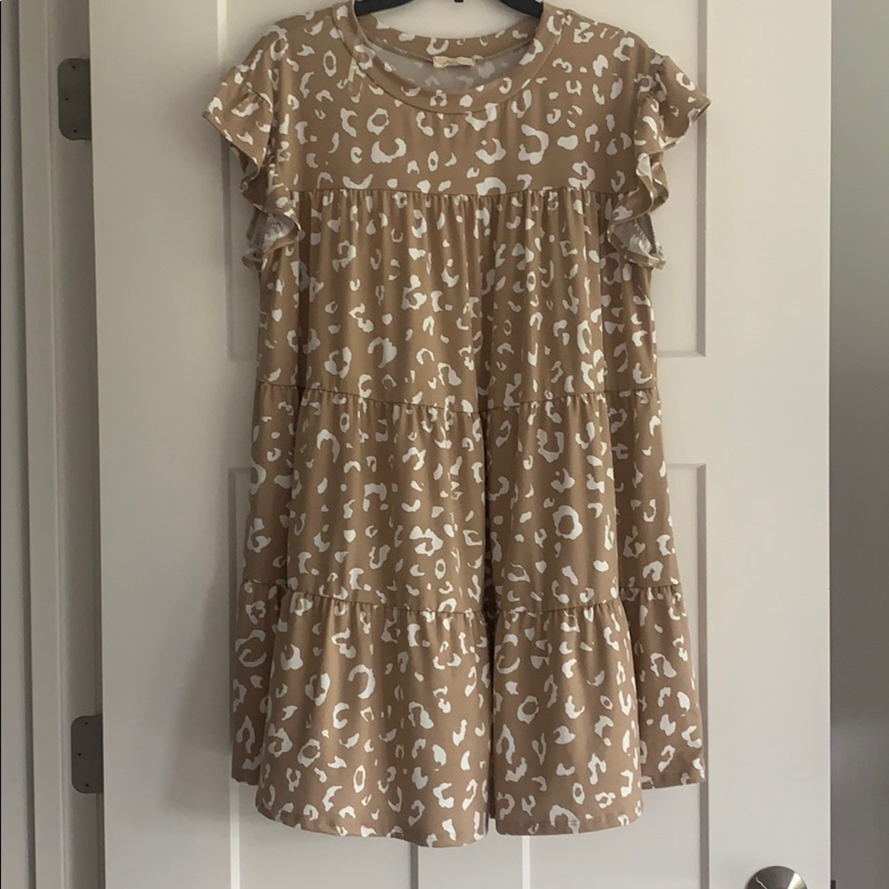 Cheetah print ruffle dress